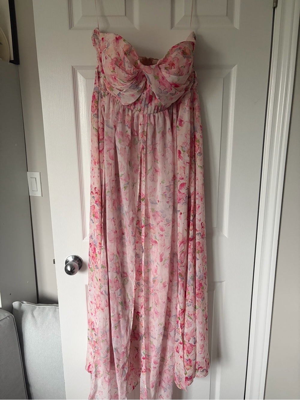 Birdy Grey Strapless Pink Floral Maxi Gown - Picture 3 of 3